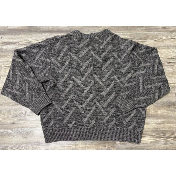 Vintage Cardigan M Kurt Cobain Style Mohair Merino Wool Italy Gray Grunge Retro - Picture 3 of 5